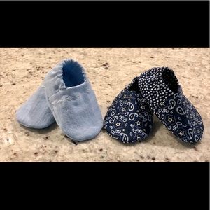 Baby boy slippers, set of two. 0-3 months